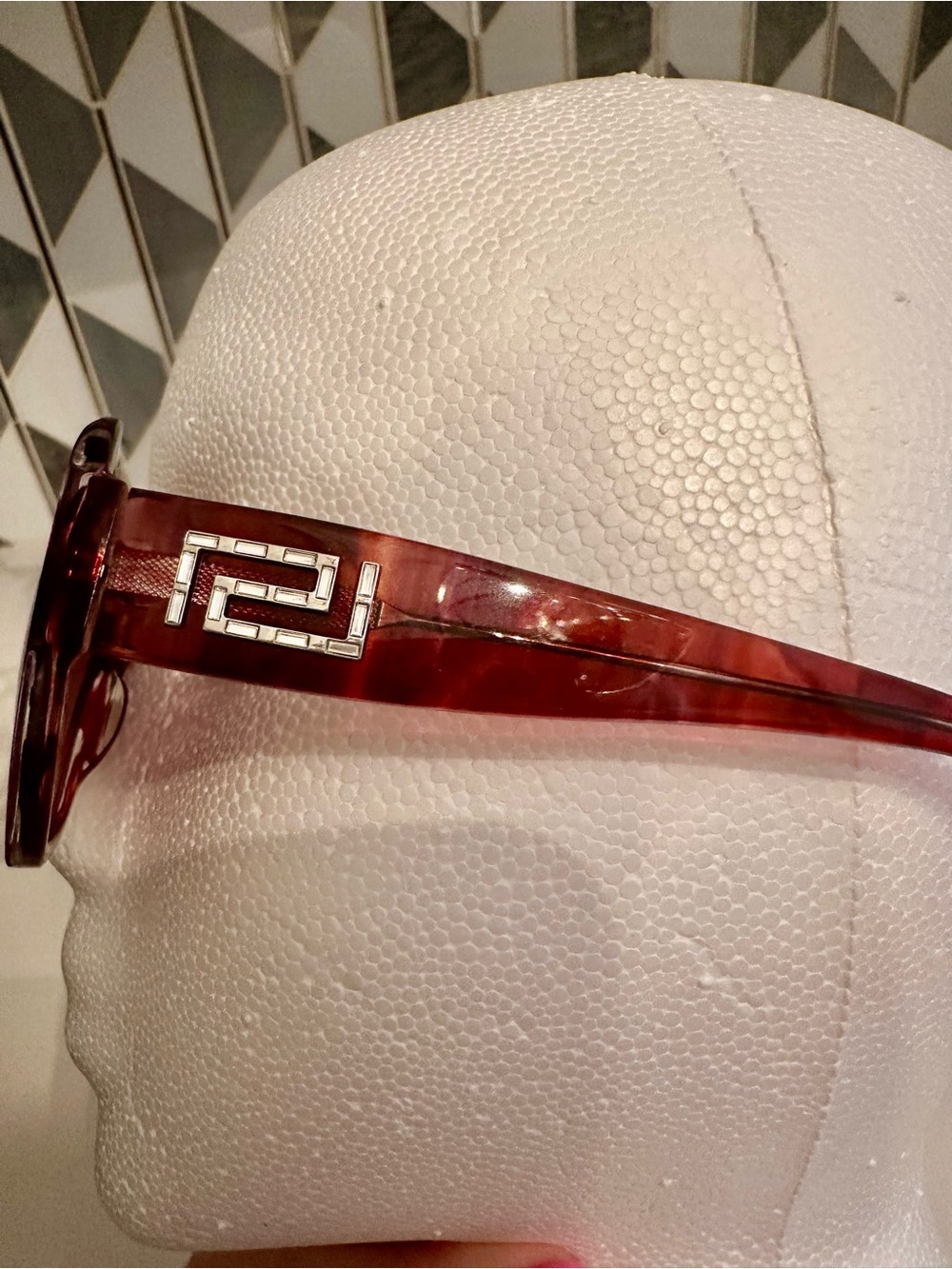 Authentic Y2K Versace VE4238-B Oversized Sunglasses Pink Marble Gradient Lens - Picture 4 of 8